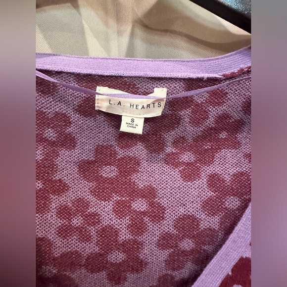 L.A. Hearts cute floral short sleeve sweater size small - Picture 7 of 10